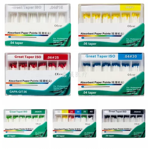 Endodontic Absorbent Paper Points (02/04/06 taper, F1/F2/F3)