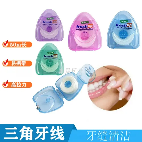 Triangle Dental Floss, Travel Card Pack, 50m